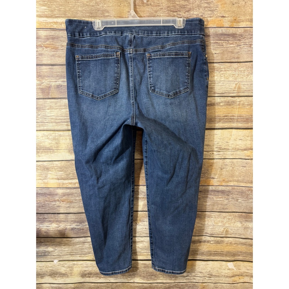 Chicos Pull On Jegging Ankle Jeans Womens Size 14 2.5 Blue Dark Wash Stretch - Picture 3 of 6